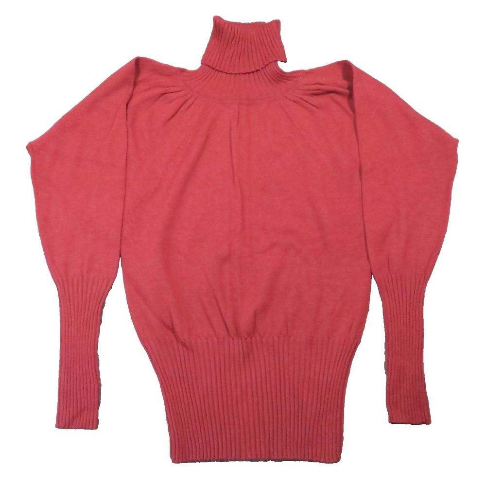 Kenar Turtleneck Sweater S Red Puff Sleeve Knit Merino Quiet Luxury Holiday Xmas